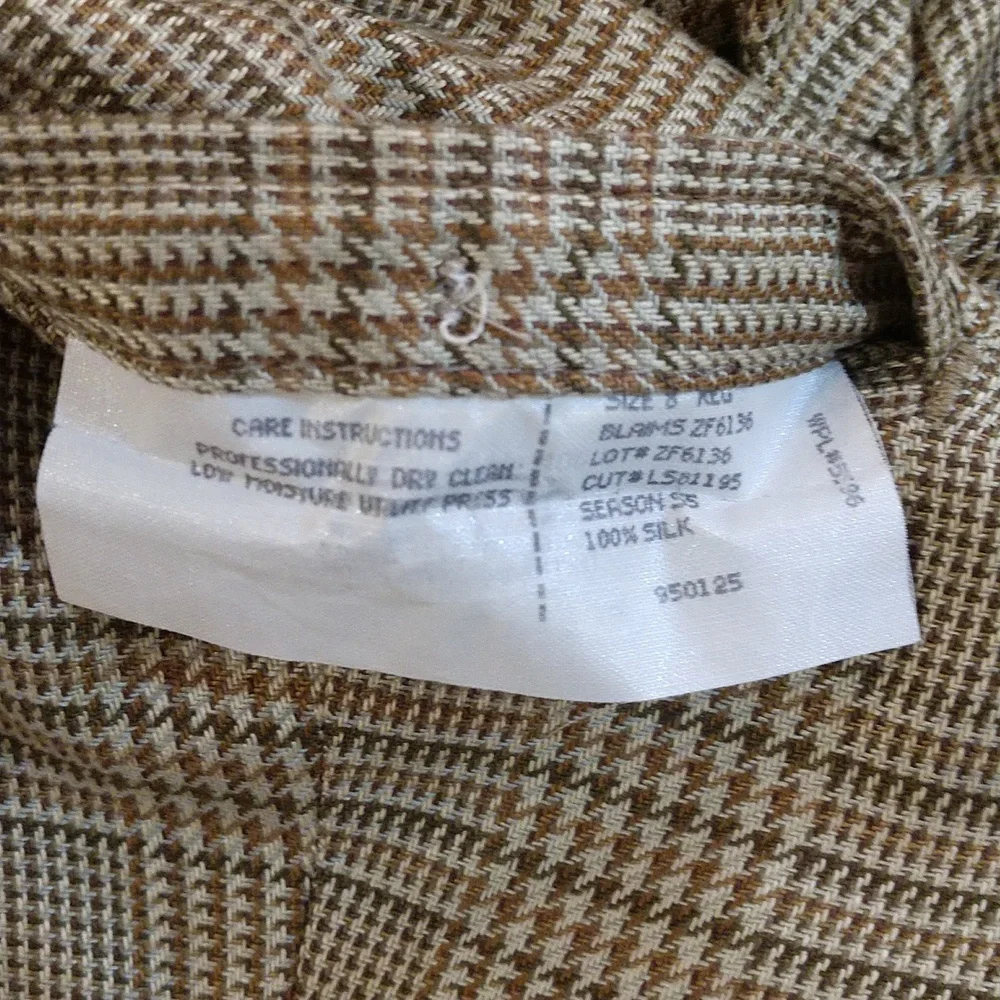 Women's Mark Shale Blazer and Pant Set Size 8‎ Gold and Plaid